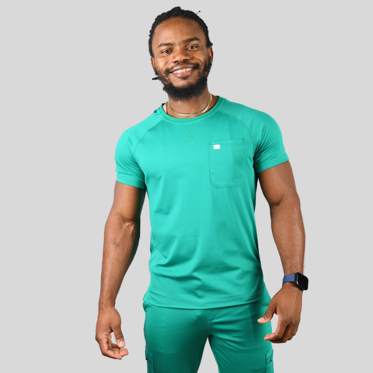 Chioma Men Two Chest Pockets Round Neck Srub Top